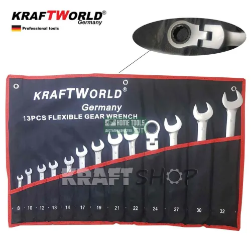 Звездогаечни тресчотни ключове 8-32мм KraftWorld с чупещо рамо