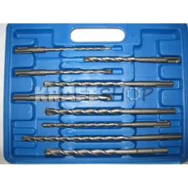 Комплект SDS Plus свредла и шила за перфоратор къртач бормашина Silverline, куфар, 15 бр. Комплект SDS Plus свредла и шила за перфоратор къртач бормашина Silverline, куфар, 15 бр.