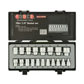 Вложки дванадесетостенни инчови Force 1/2", 19 бр