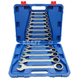 К-т звездогаечни прави тресчотни ключове от 8мм до 32мм 13 части KRAFTWELLE Germany  К-т звездогаечни прави тресчотни ключове от 8мм до 32мм 13 части KRAFTWELLE Germany