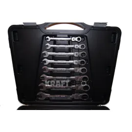 К-т звездогаечни тресчотни ключове с чупещо рамо от 8мм до 32мм 13 части KRAFTWELLE Germany  К-т звездогаечни тресчотни ключове с чупещо рамо от 8мм до 32мм 13 части KRAFTWELLE Germany