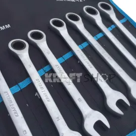 Звездогаечни тресчотни ключове 8-22мм KrafTWelle  Звездогаечни тресчотни ключове 8-22мм KrafTWelle