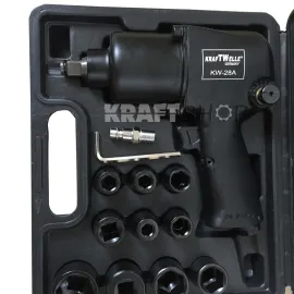 Пневматичен гайковерт 1/2" + вложки 1200нм в куфар Пневматичен гайковерт 1/2" + вложки 1200нм в куфар