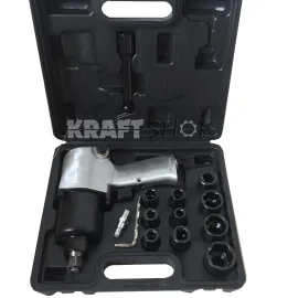 Пневматичен гайковерт 1/2" + вложки 1200нм в куфар Пневматичен гайковерт 1/2" + вложки 1200нм в куфар