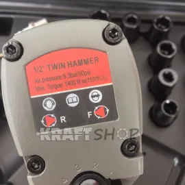 Пневматичен Немски гайковерт 1/2 1400nm с вложки KraftWelle KW-29A Пневматичен Немски гайковерт 1/2 1400nm с вложки KraftWelle KW-29A