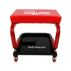 Немски работен стол с рафт за инструменти - подвижен стол за автосервиз до 150кг Немски работен стол с рафт за инструменти - подвижен стол за автосервиз до 150кг