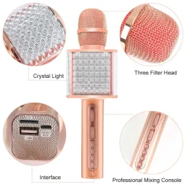 Безжичен Bluetooth магически караоке микрофон USB високоговорител  Безжичен Bluetooth магически караоке микрофон USB високоговорител