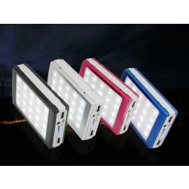 Соларна Преносима батерия 50000mAh с 20 LED диода и 2 USB изхода  Соларна Преносима батерия 50000mAh с 20 LED диода и 2 USB изхода