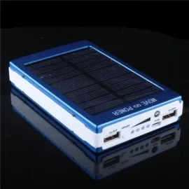 Соларна Преносима батерия 50000mAh с 20 LED диода и 2 USB изхода  Соларна Преносима батерия 50000mAh с 20 LED диода и 2 USB изхода