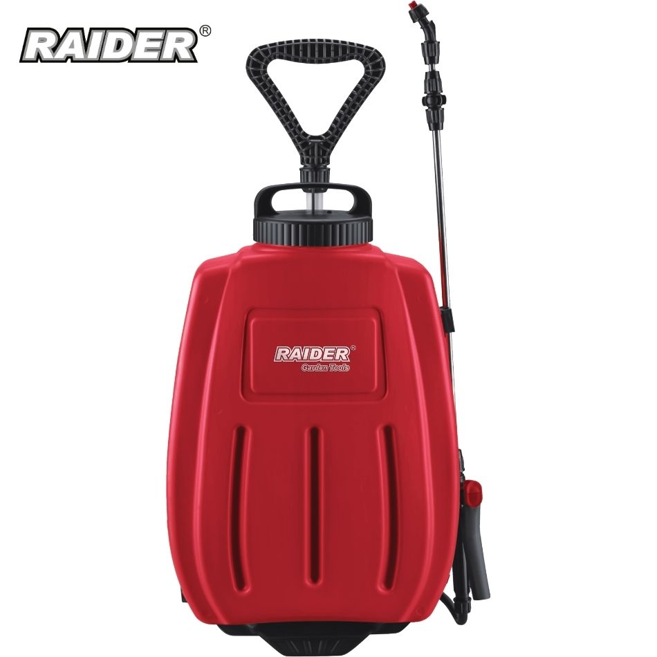 Акумулаторна пръскачка Raider RD-BKMD04, 12 V, 0.45 Mpa, 16 л, с количка, Li-ion батерия и USB зарядно