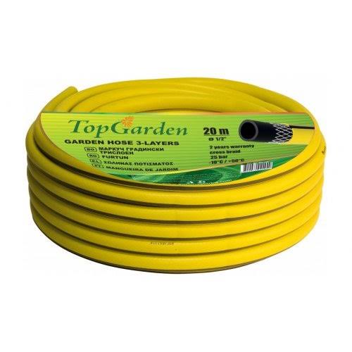 Градински трислоен маркуч TopGarden, 3/4", 50 м - купи онлайн на hometools.bg