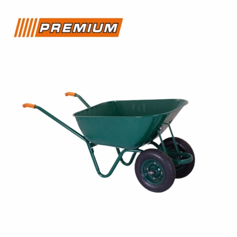 Градинска количка Premium 120L с двойно надуваемо колело - удобство и надеждност при работа в градината