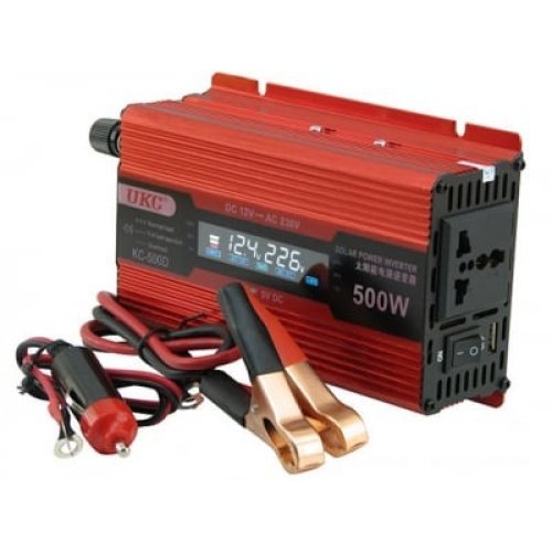 Инвертор на напрежение ukc kc-500d, 24v - 220v, 500w, с lcd дисплей - надеждно захранване за вашите устройства