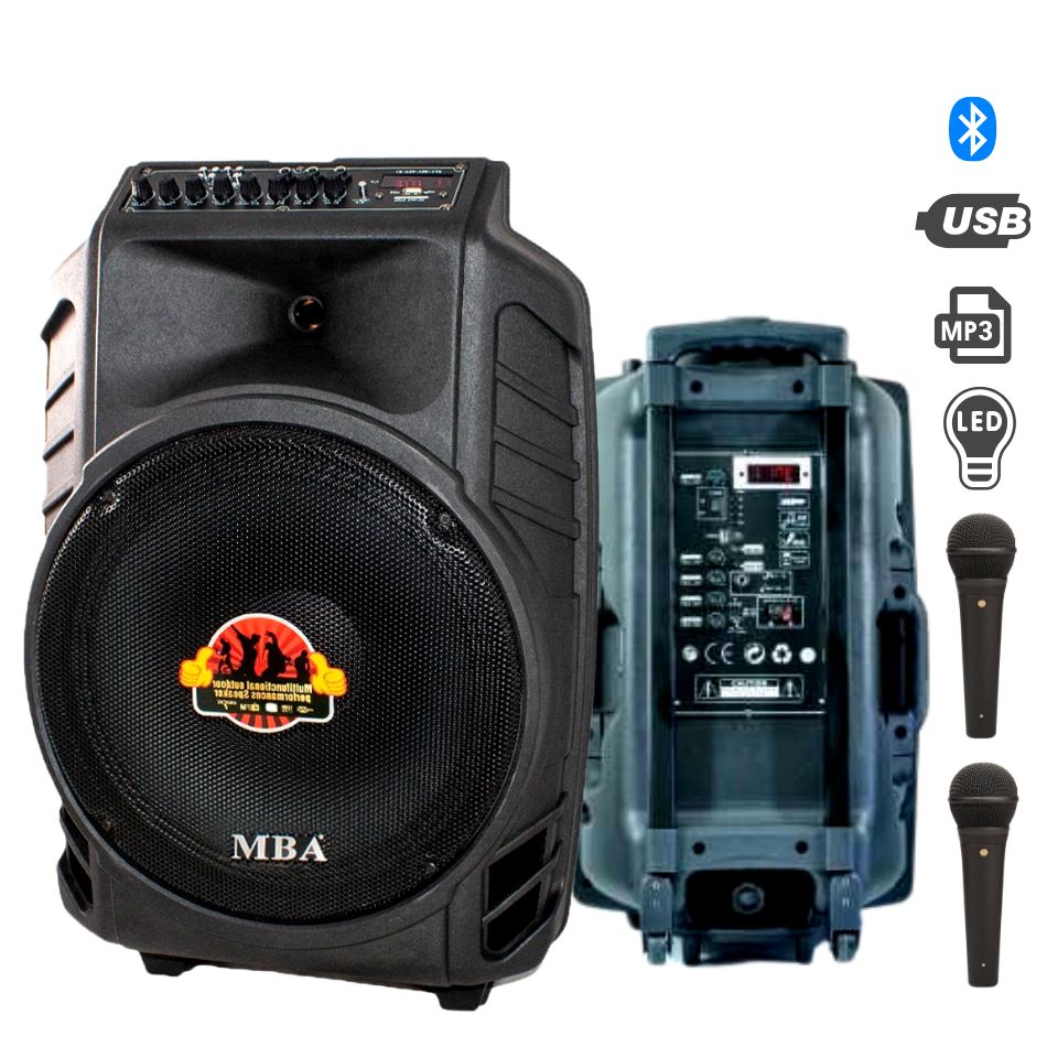 Караоке Тонколона mba f12 2000w с 2 безжчни микрофона