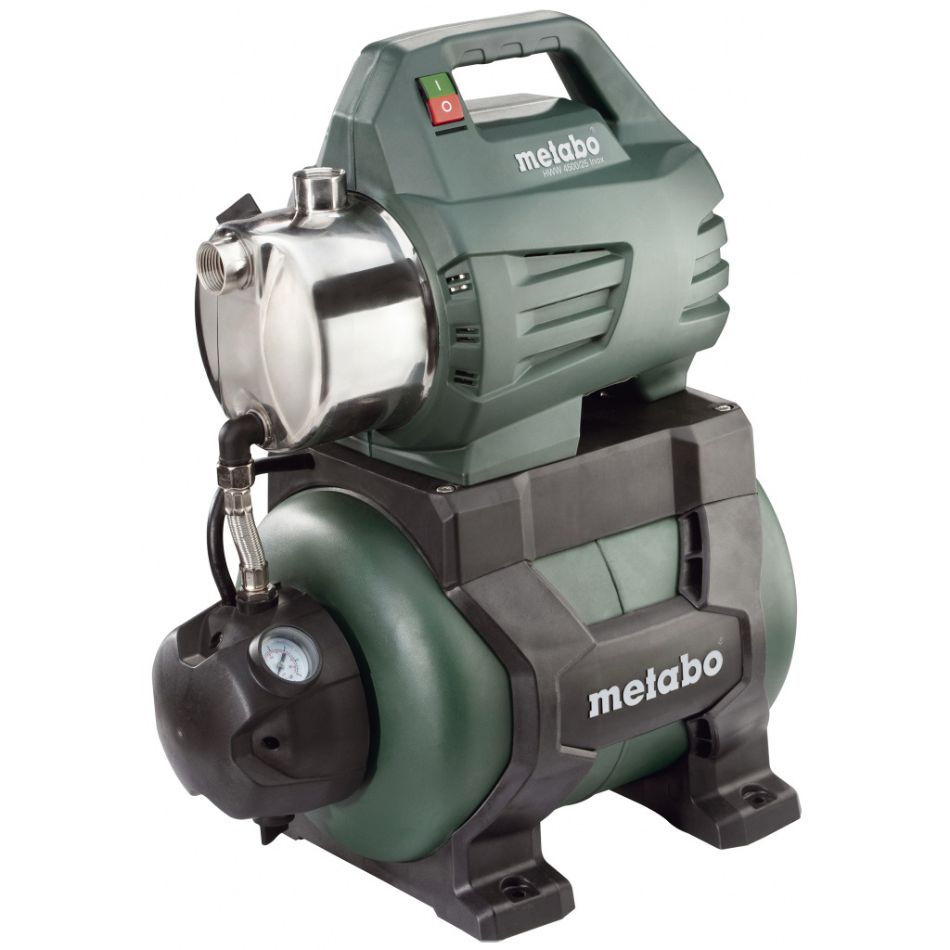 Монофазна хидрофорна помпа за вода METABO HWW 4500/25 INOX, 1300 W, 4500 л/ч, 48 м, 24 л | HomeTools.BG
