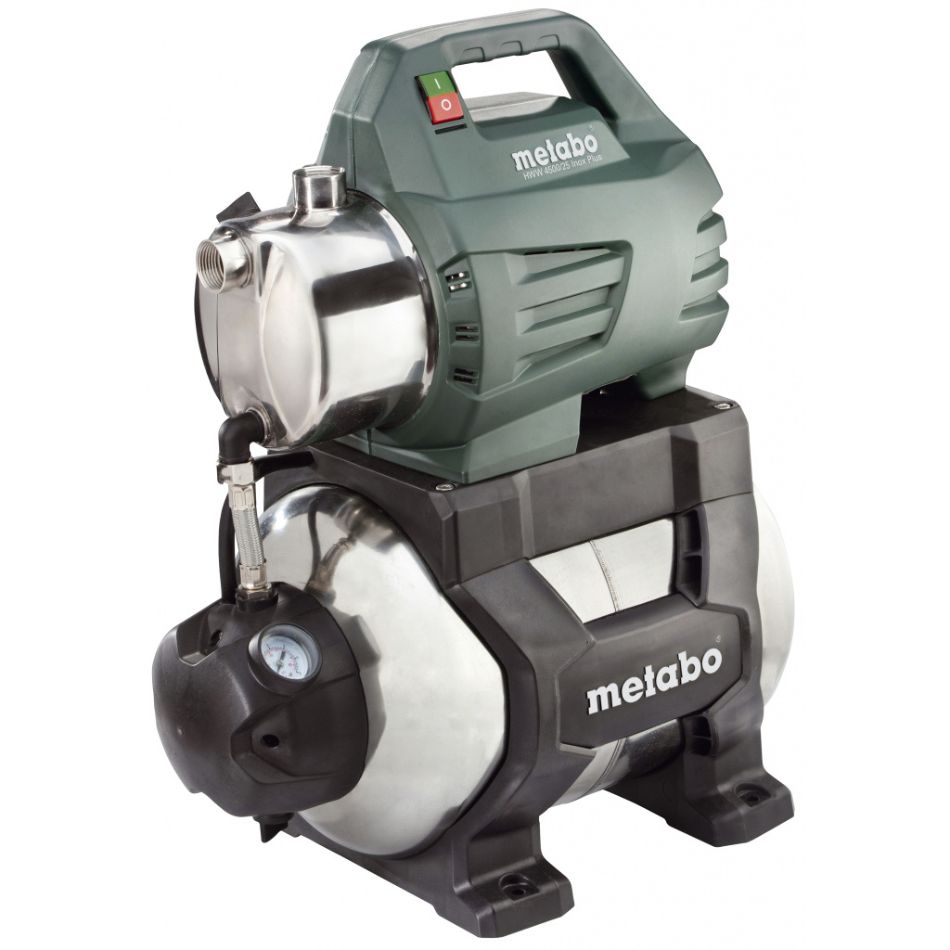 Монофазна хидрофорна помпа за вода METABO HWW 4500/25 INOX PLUS, 1300 W, 4500 л./ч., 48 м, 24 л | HomeTools.BG