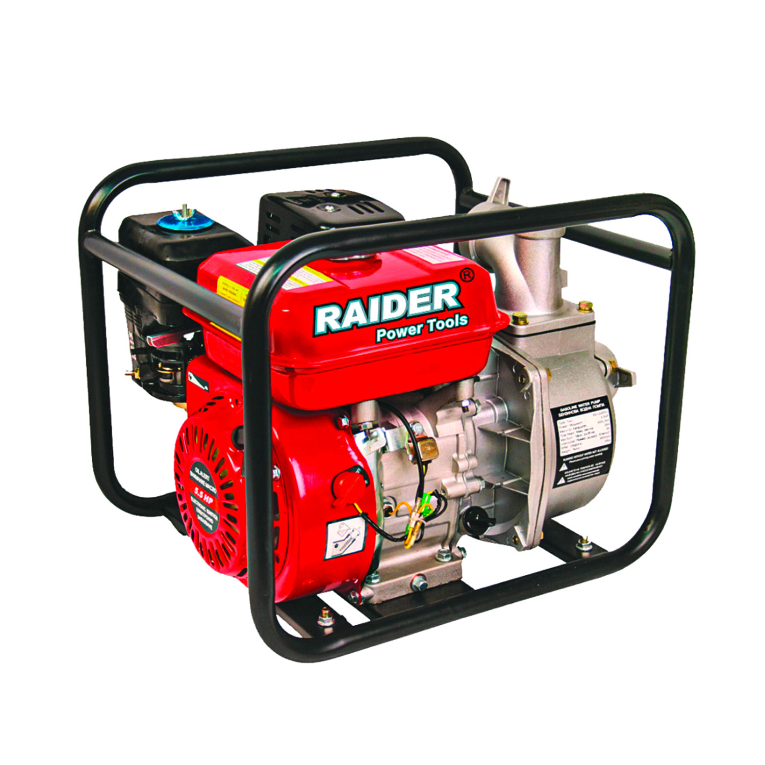 Бензинова помпа за вода Raider RD-GWP01 - Напор 35 м, 550 л/мин, 4.1 kW, 2"