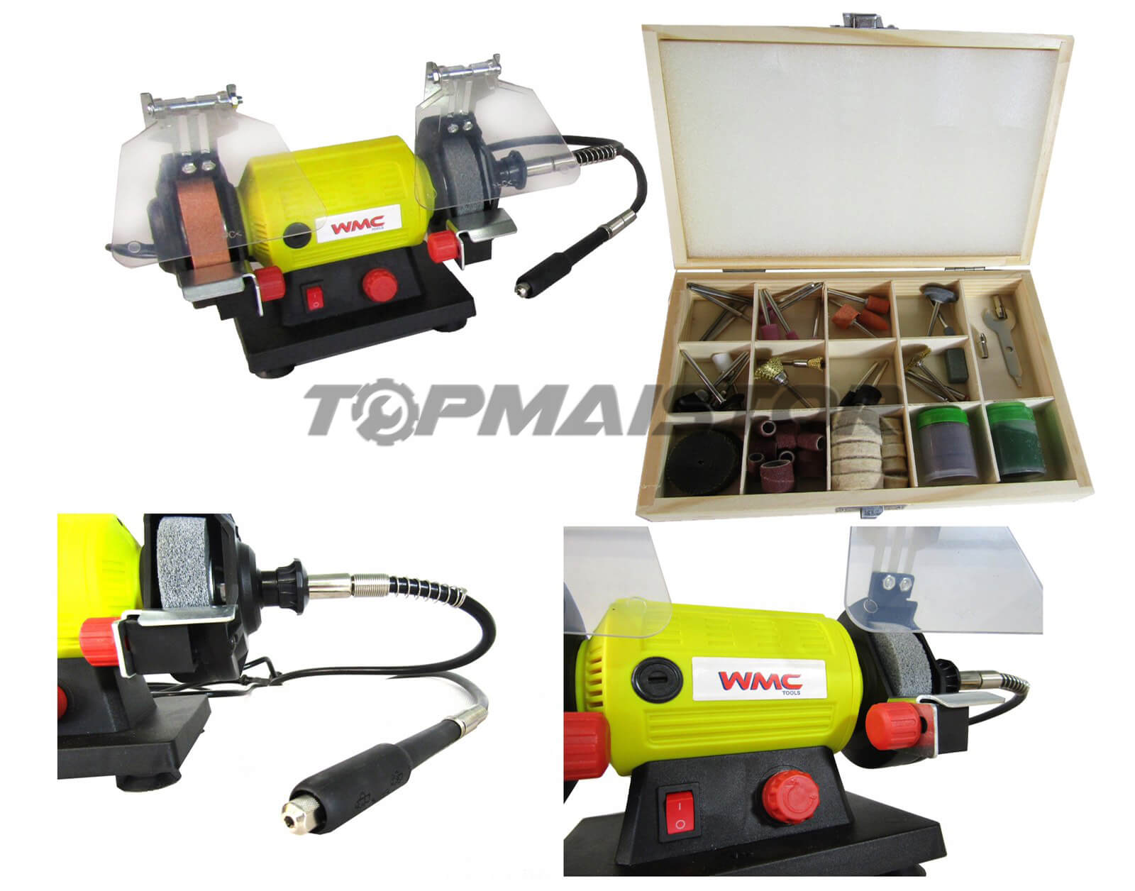 Шмиргел - полир с куфар с аксесоари 103 броя wmc 120w, Ø 75 мм